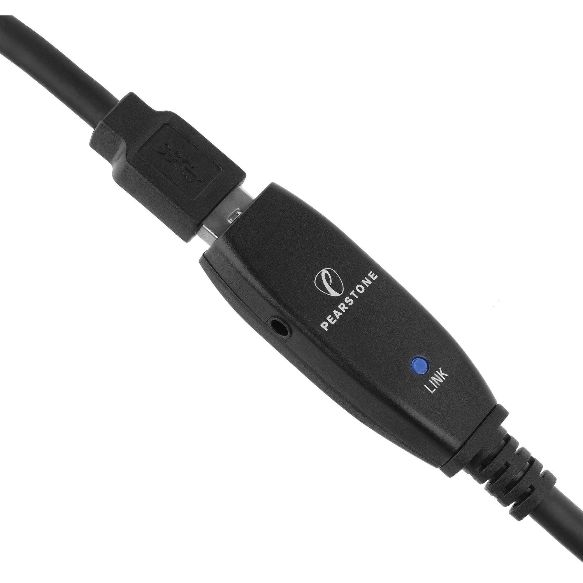 Black Pearstone 16 USB 3.0 Extension Cable with Booster