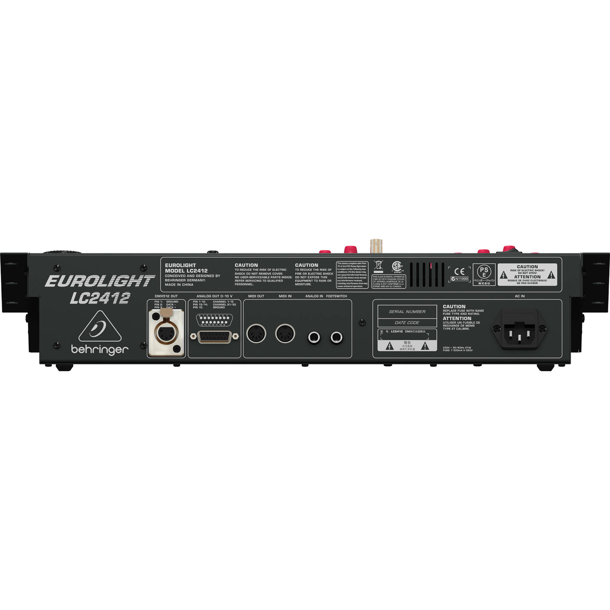 Behringer Eurolight Lc2412 24 Channel Dmx Lighting Console Manual