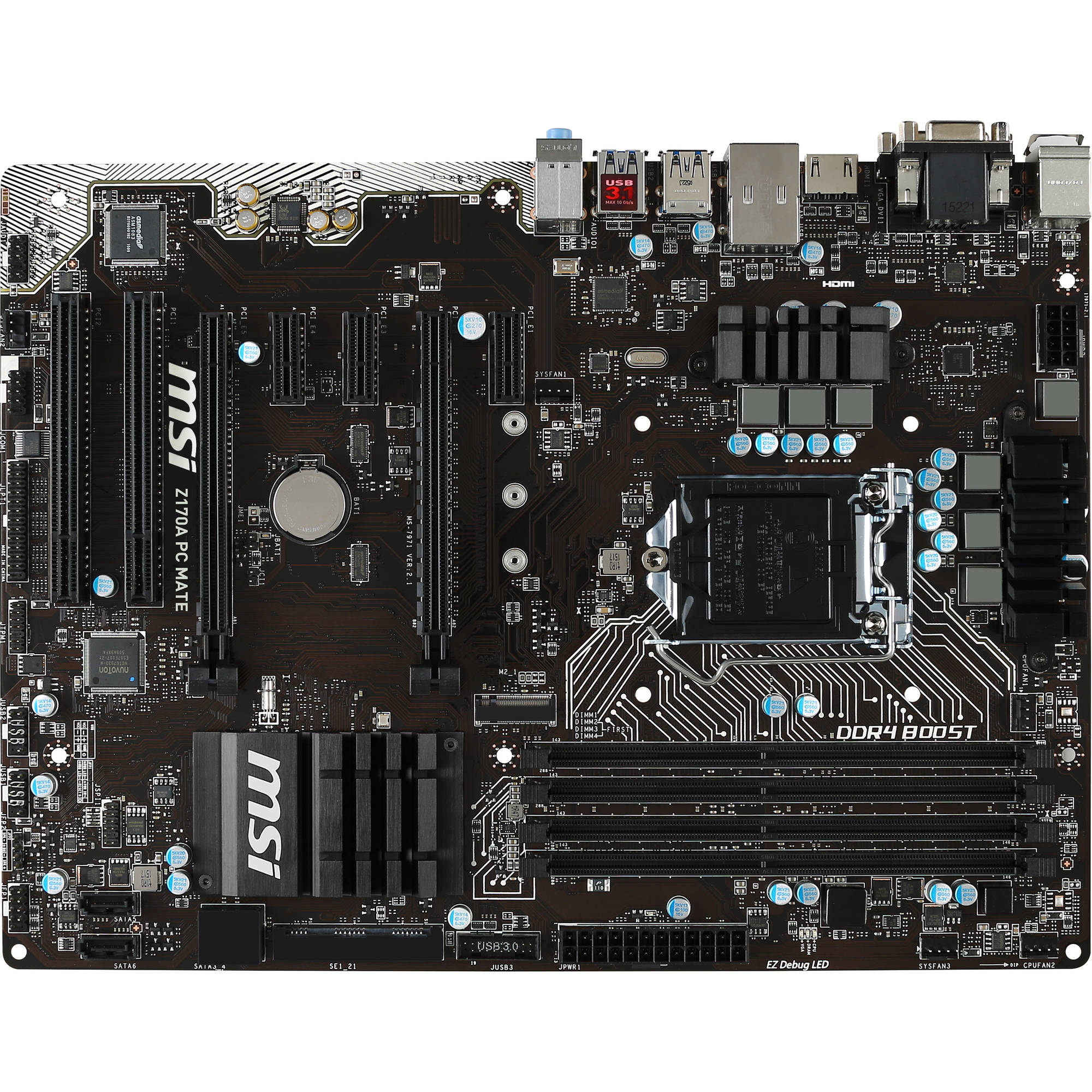 Msi Z170a Pc Mate Atx Motherboard Z170a Pc Mate B H Photo Video