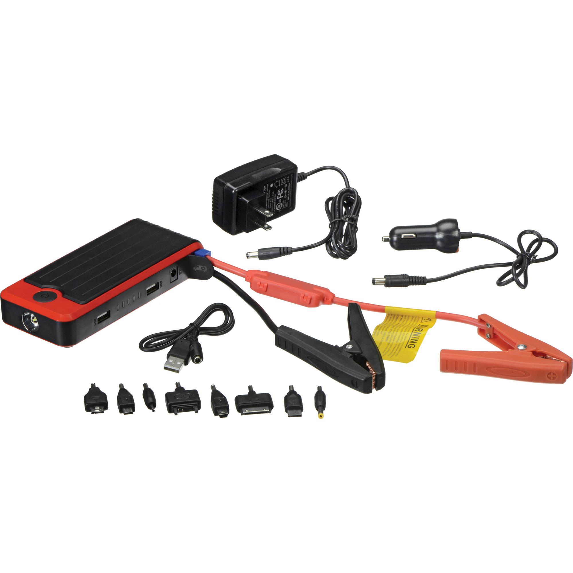 PowerAll PBJS12000RD DELUXE Portable Jump Starter Power Bank LED Flashlight