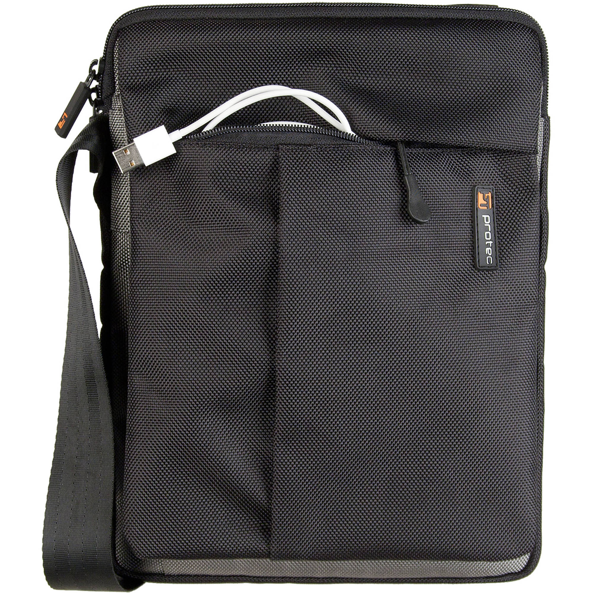 Pro Tec Zip Messenger Bag For Ipad And Tablet Black