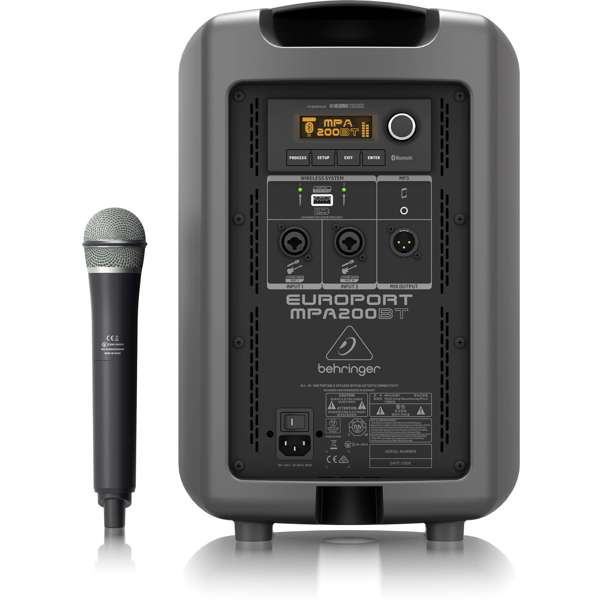 behringer mpa200bt 200w speaker with microphone