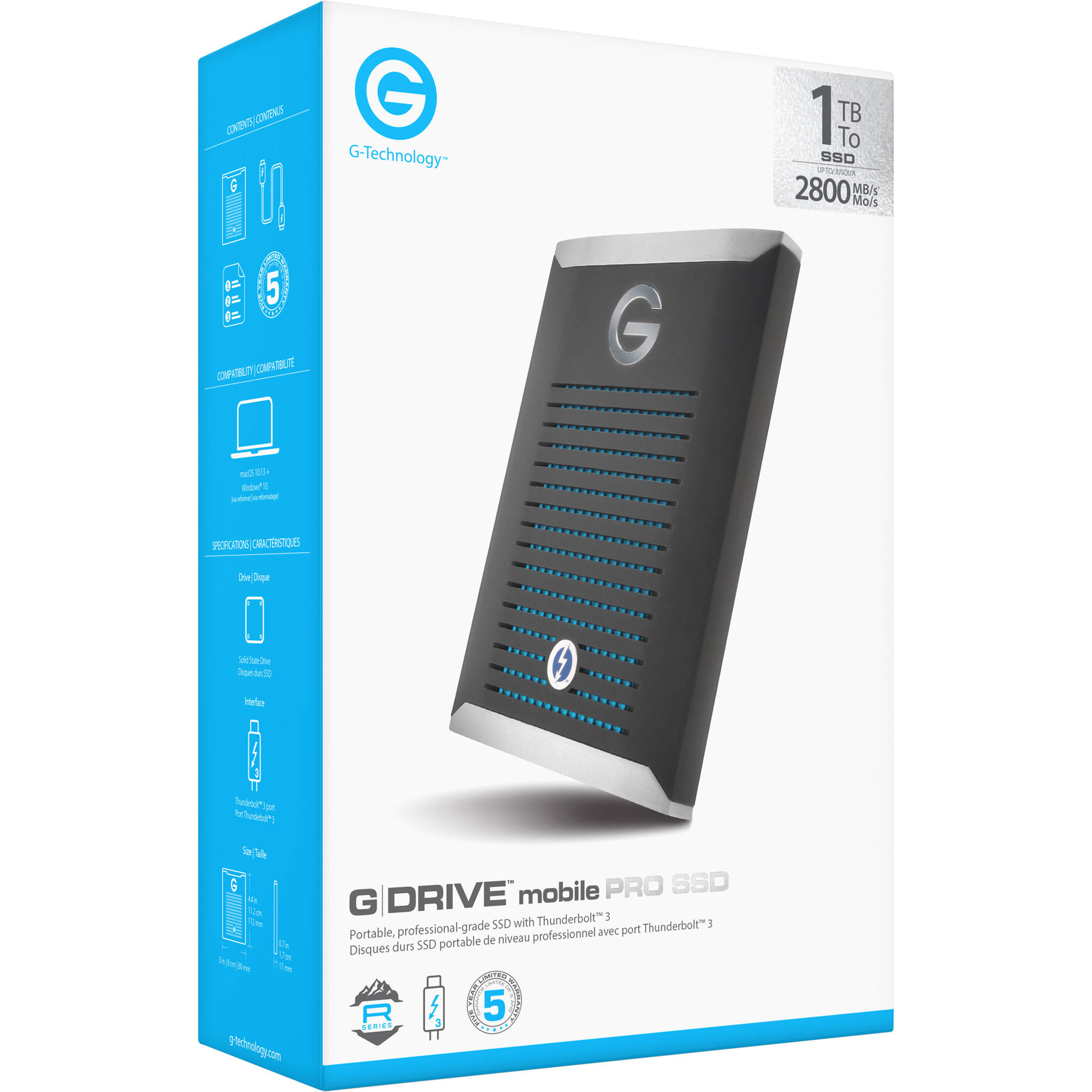 G Technology 1tb G Drive Mobile Pro Thunderbolt 3 0g 1 B H