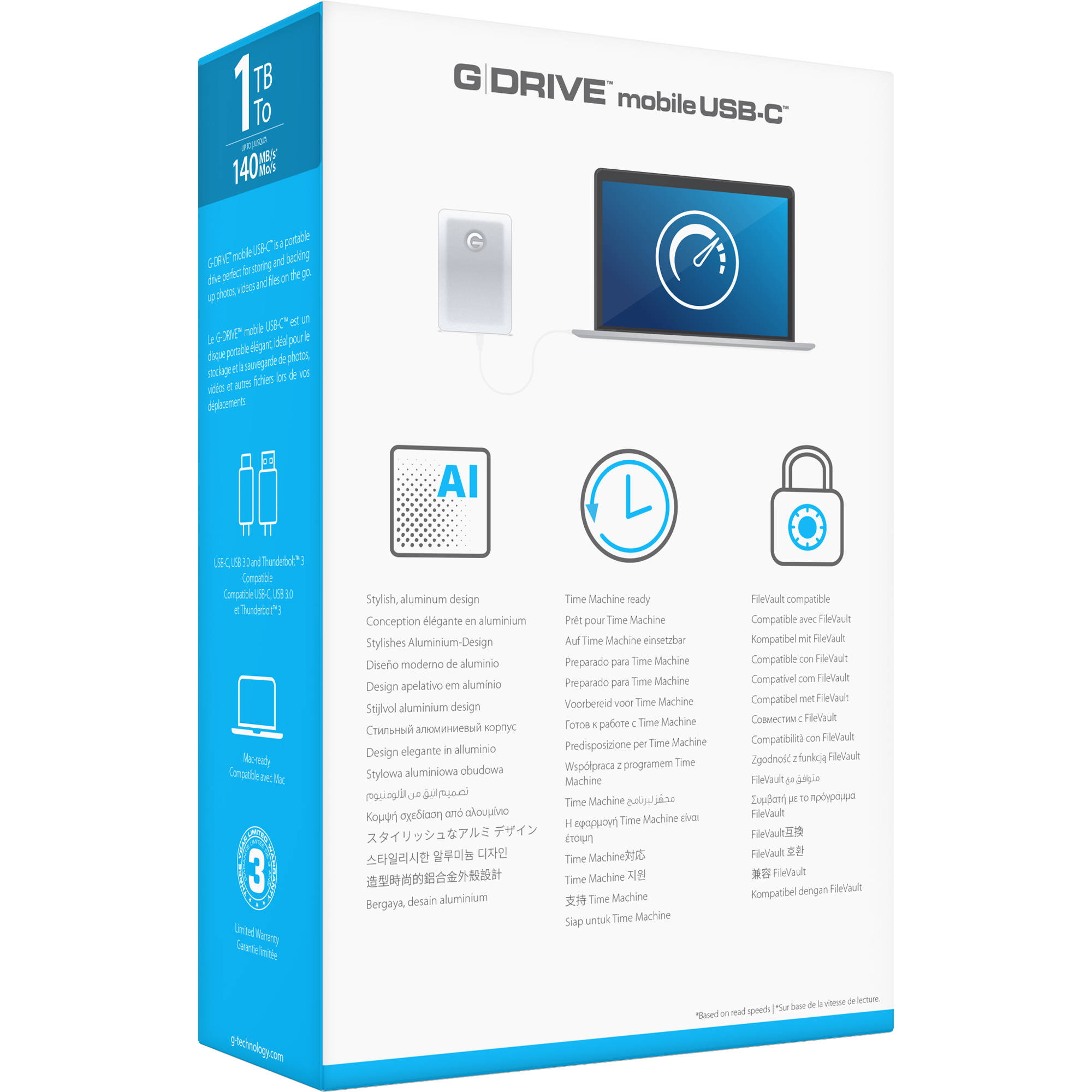 G Technology 1tb G Drive Mobile Usb 3 1 Gen 1 Type C 0g 1