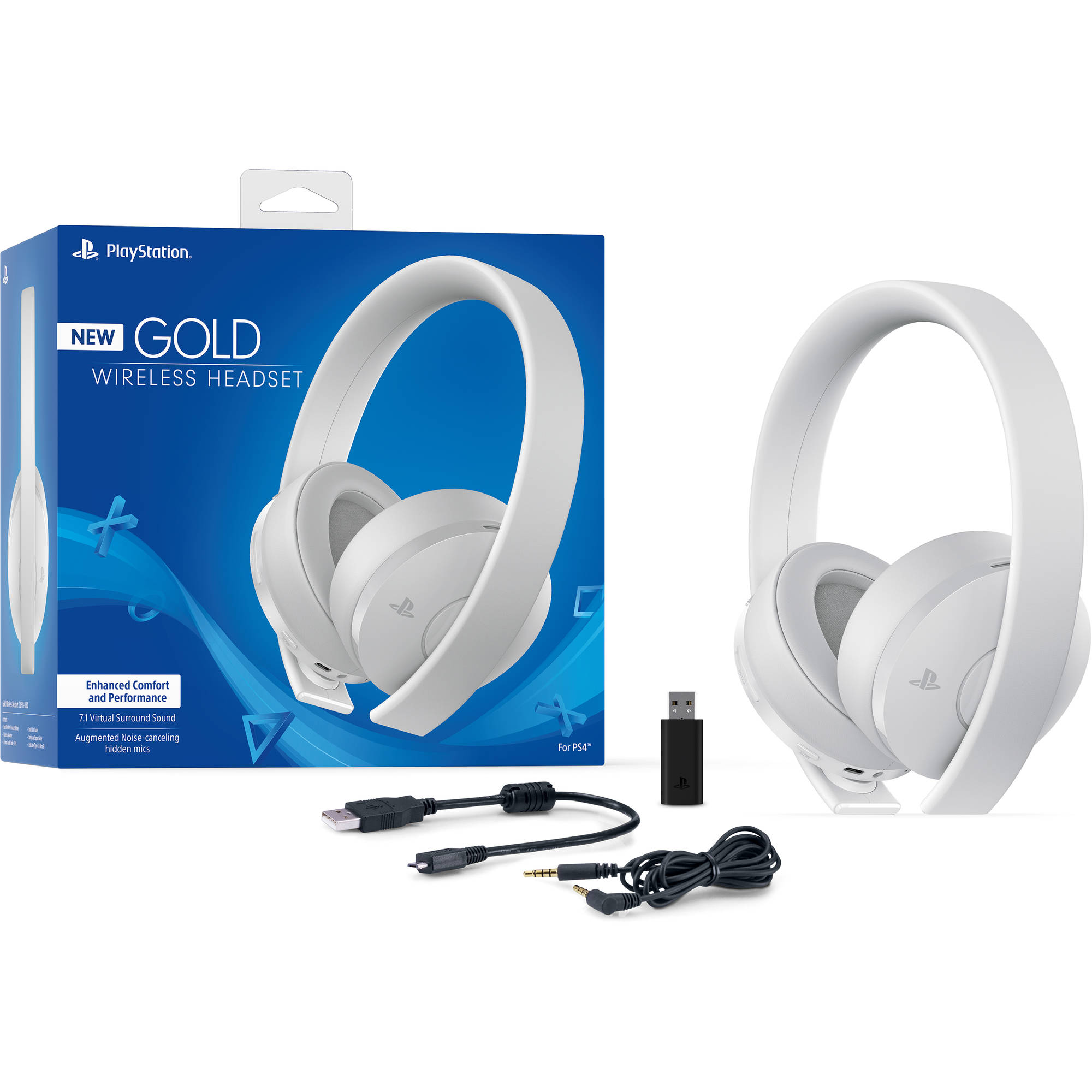 ps4 gold wireless headset white