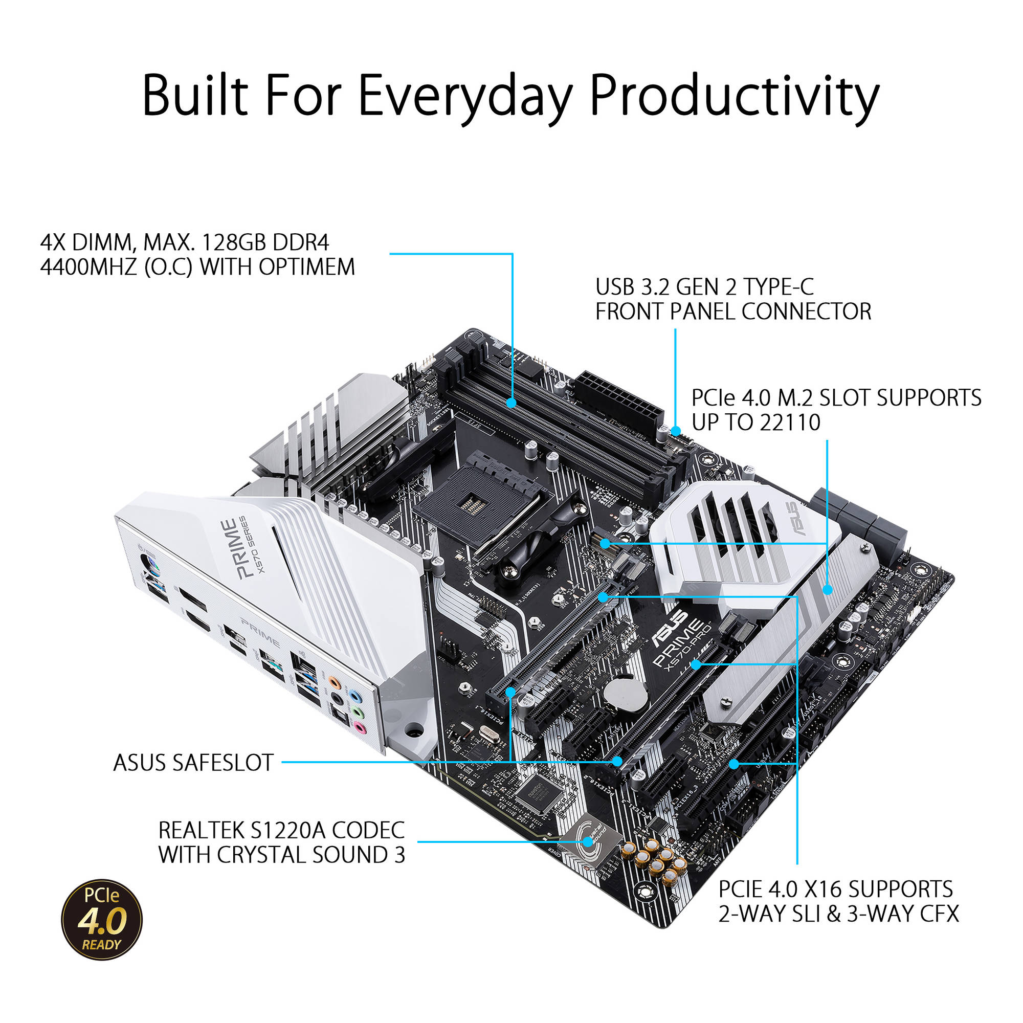 Asus Prime X570 Pro Am4 Atx Motherboard Prime X570 Pro B H Photo