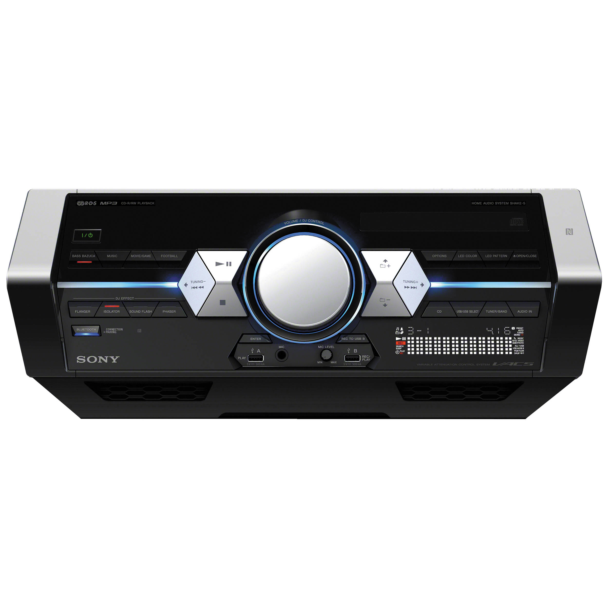 sony shake5 2400 watt audio system with bluetooth and nfc