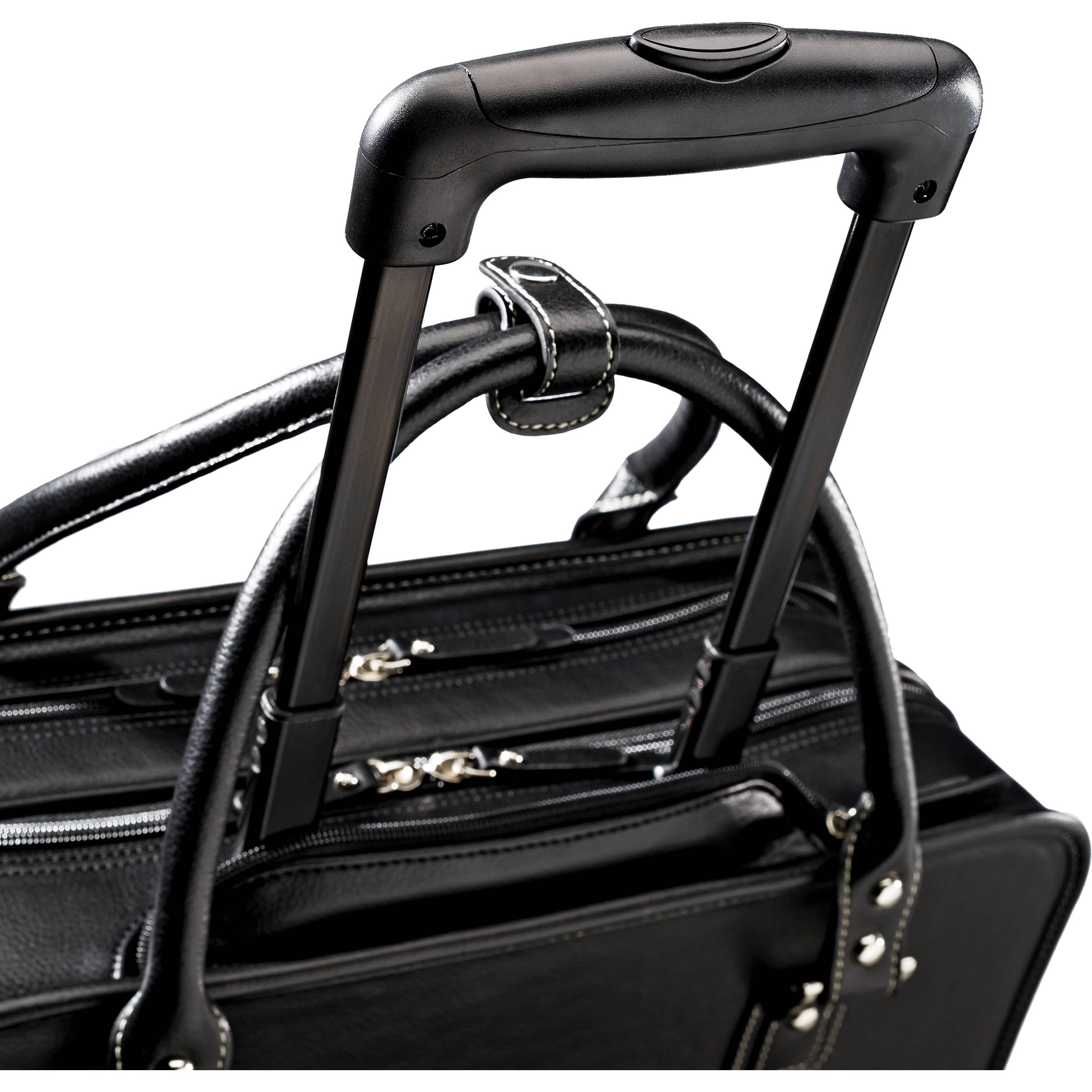 samsonite leather rolling mobile office laptop briefcase