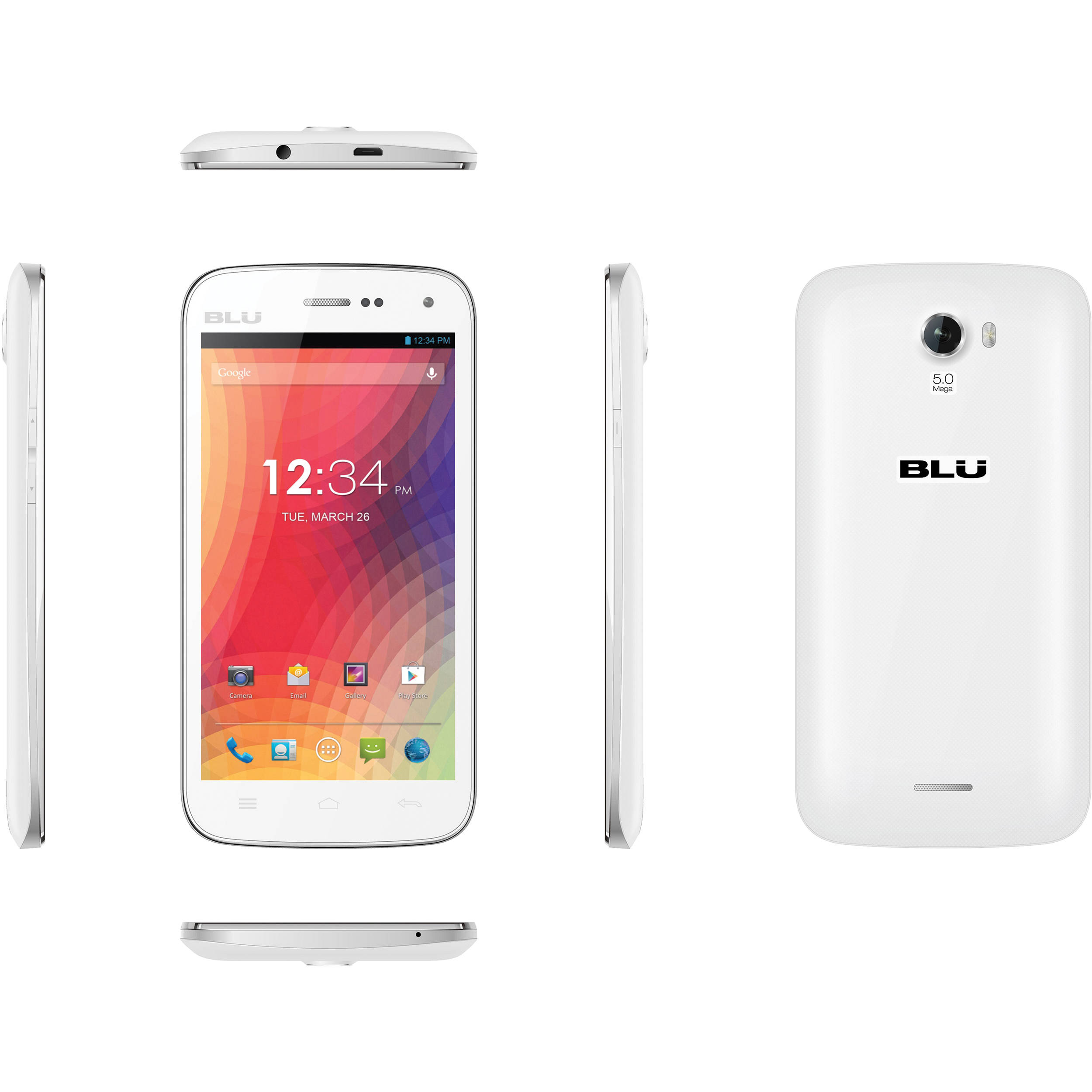 Blu studio 5.0 ii unlocked dual sim phone white noise