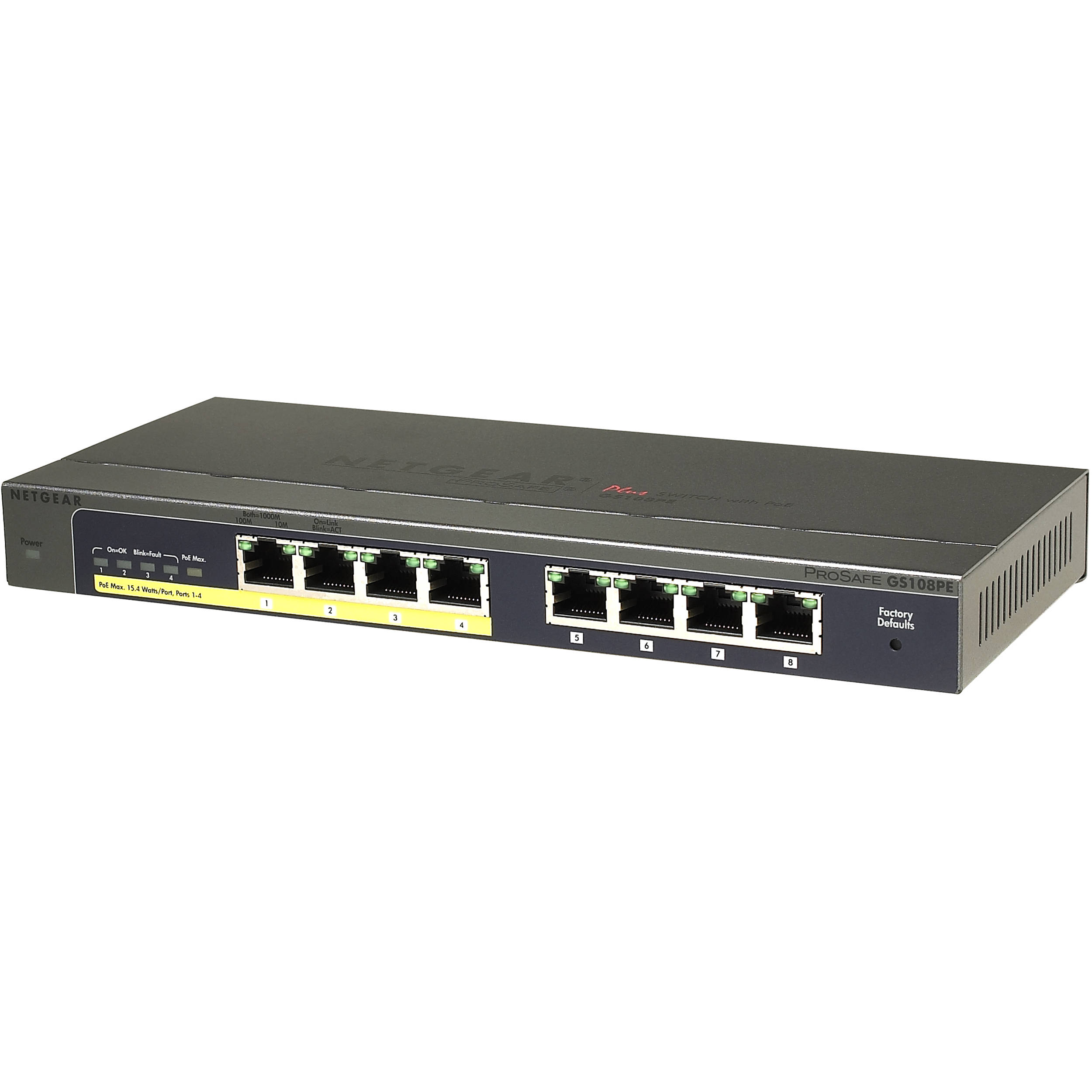 BRAND NEW Netgear GS108PE-300NAS ProSafe Plus 8-Port Gigabit Ethernet Switch