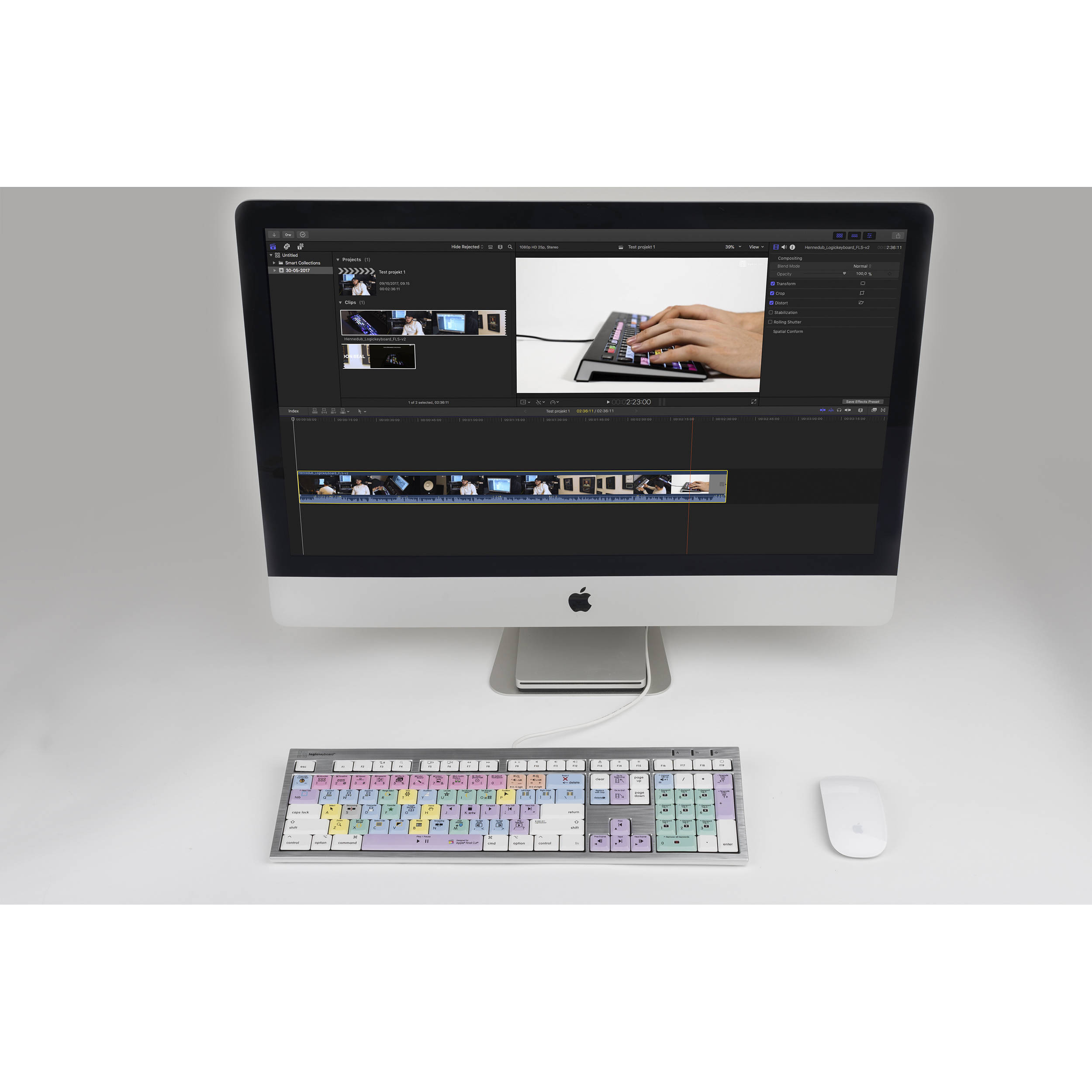 LogicKeyboard keyboard Designed for Apple Final Cut Pro X Compatible with macOS Part Number LKBU-FCPX10-CWMU-US