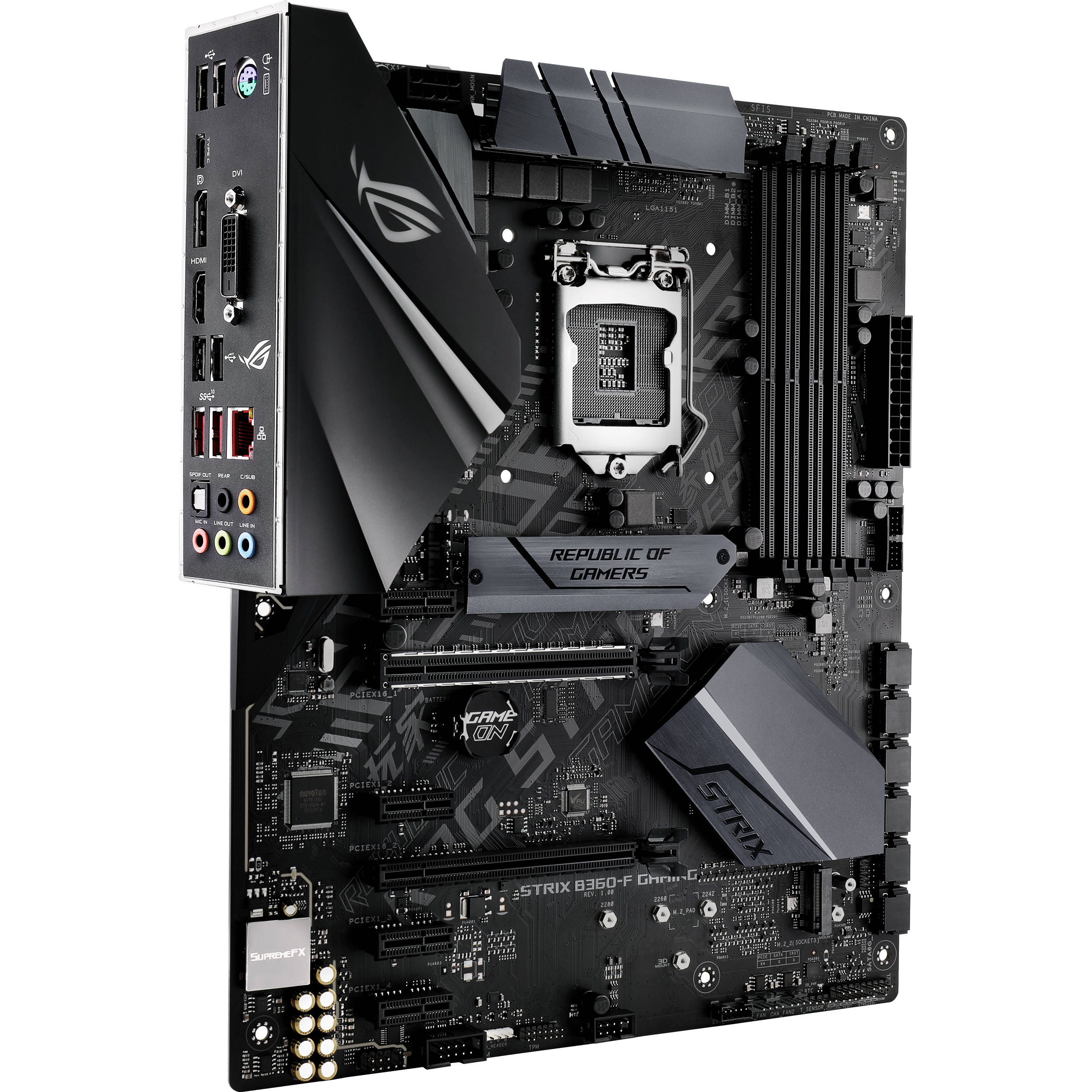 ASUS ROG STRIX B360-G Gaming Intel mATX Motherboard with Pre-Mounted I//O Shield Aura Sync Support RGB LED header Dual M.2 SATA 6 Gbps USB 3.1 DDR4 HDMI and DVI Black