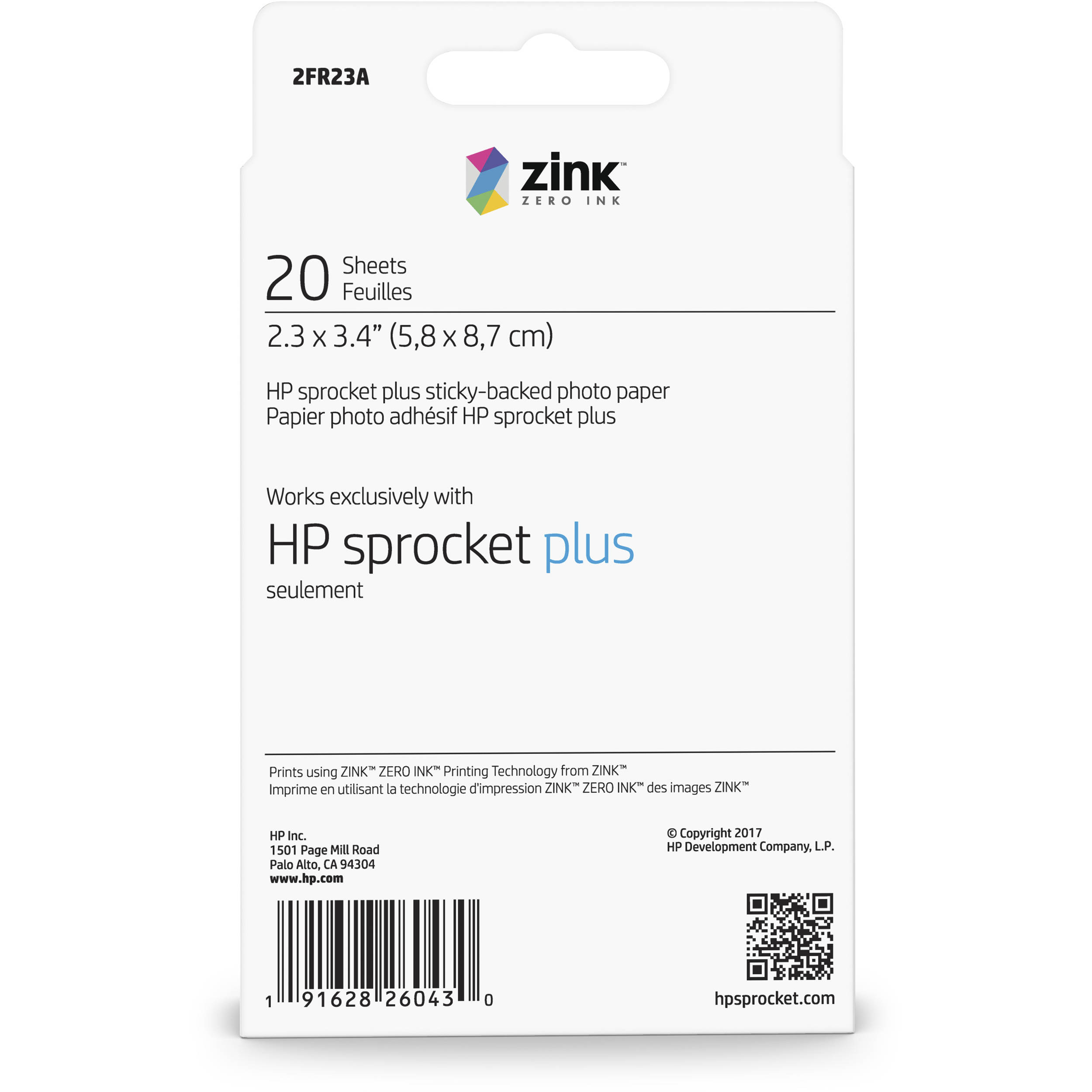 hp sprocket paper 2.3 x 3.4