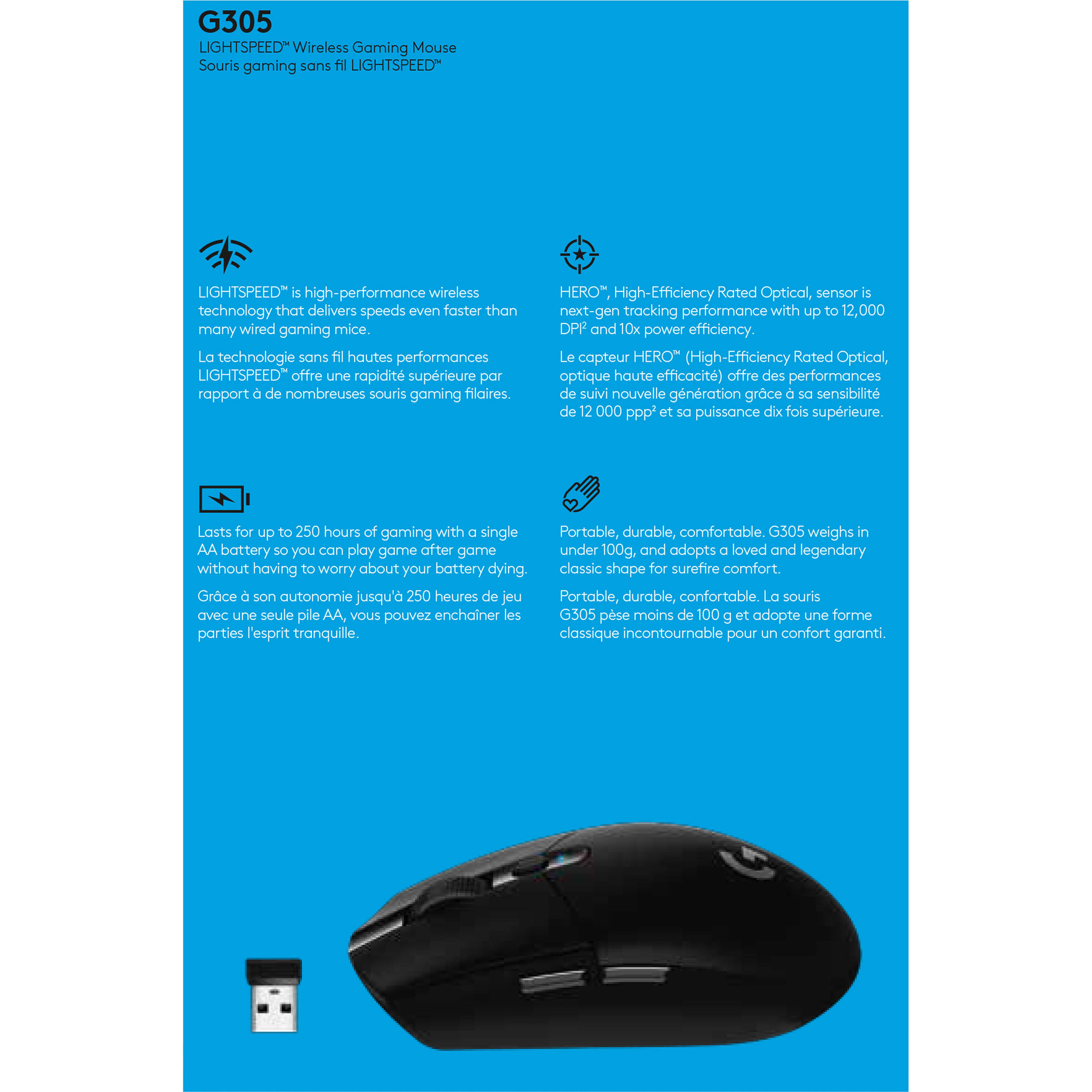 Logitech G G305 Lightspeed Wireless Mouse Black 910 B H Logitech G G305 Lightspeed Wireless Mouse Black 910 B H