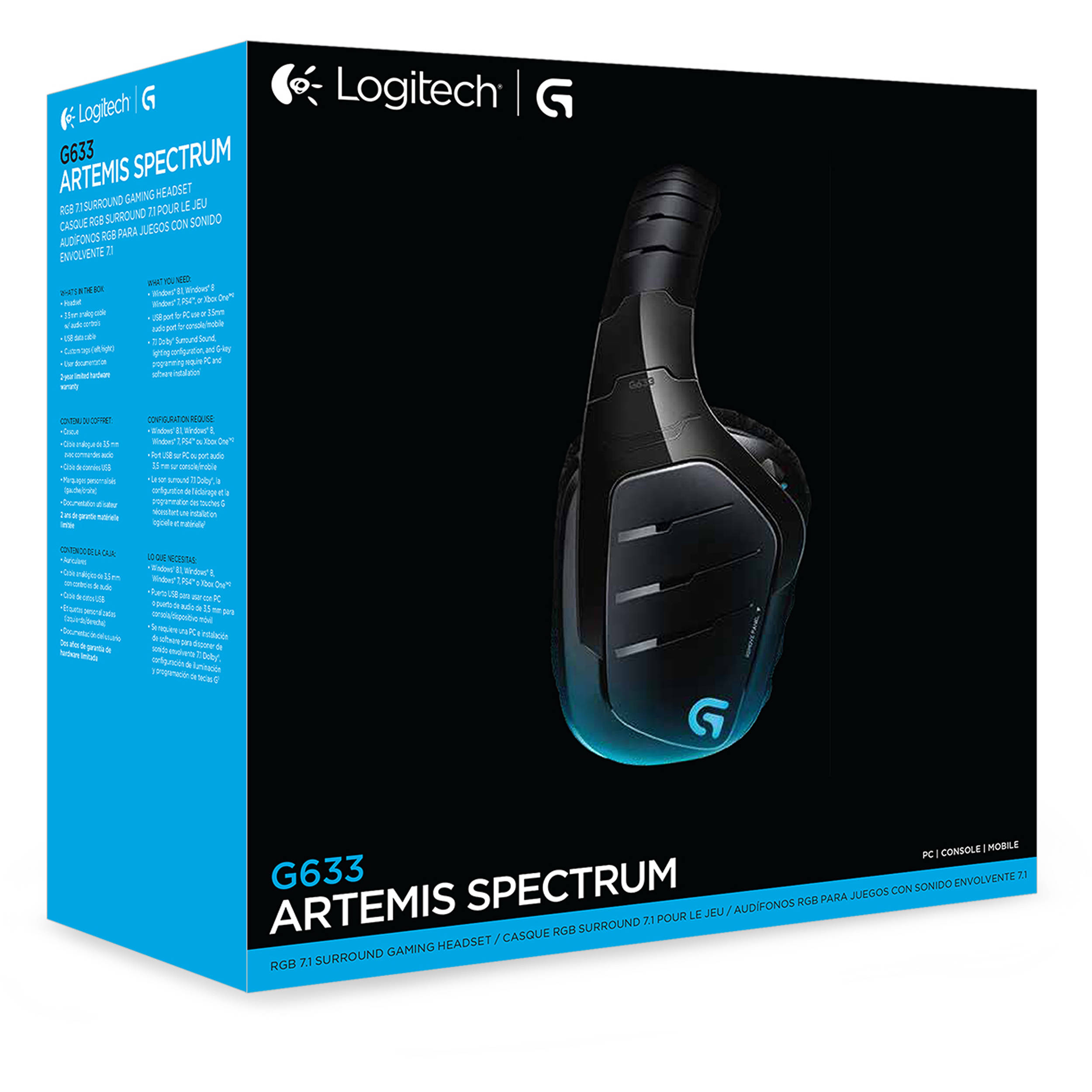Logitech G633 Artemis Spectrum Gaming Headset 981 000586 B H