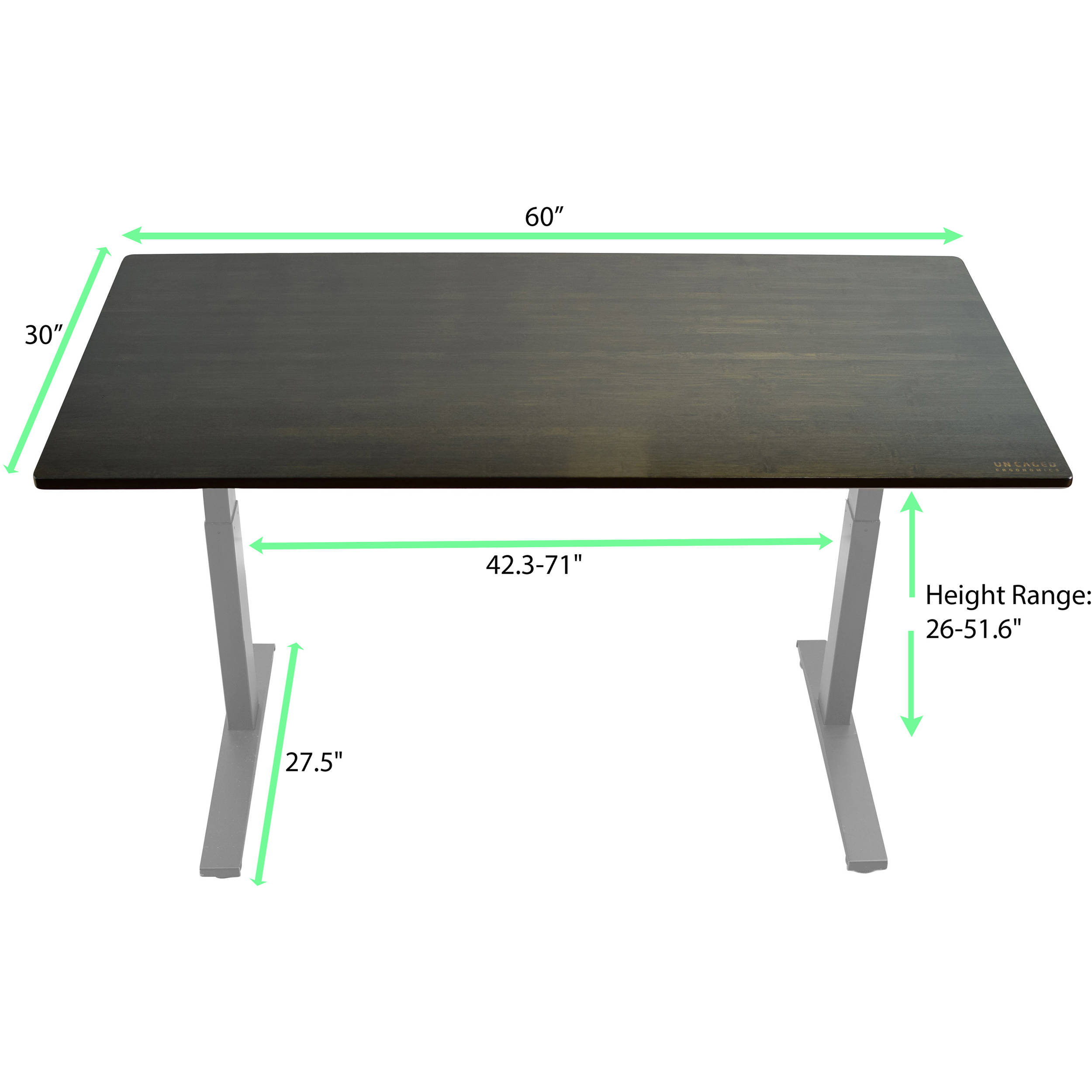 Uncaged Ergonomics 60x30 Bamboo Electric Standing