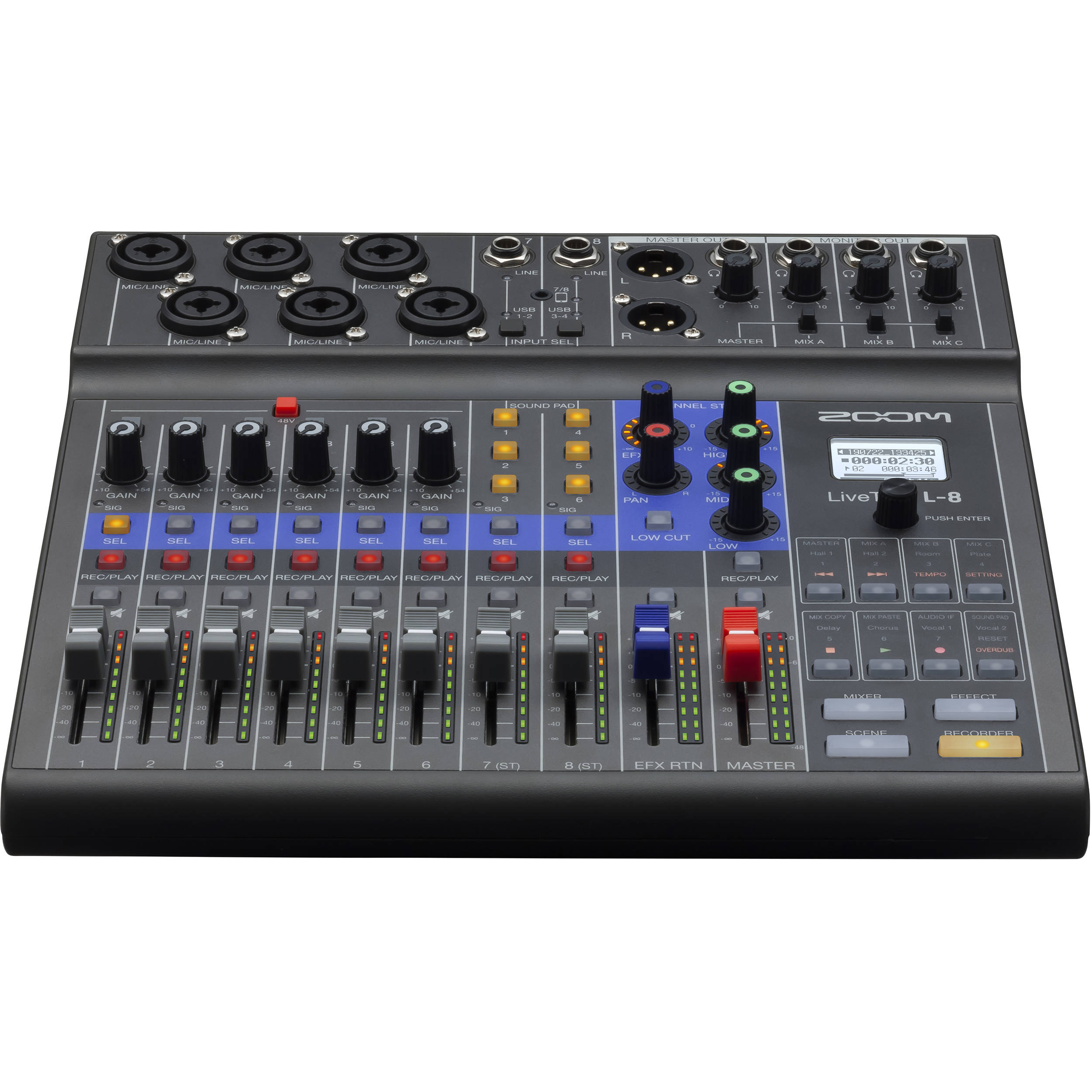 Zoom Livetrak L 8 Portable 8 Channel Digital Mixer And Zl8 B H