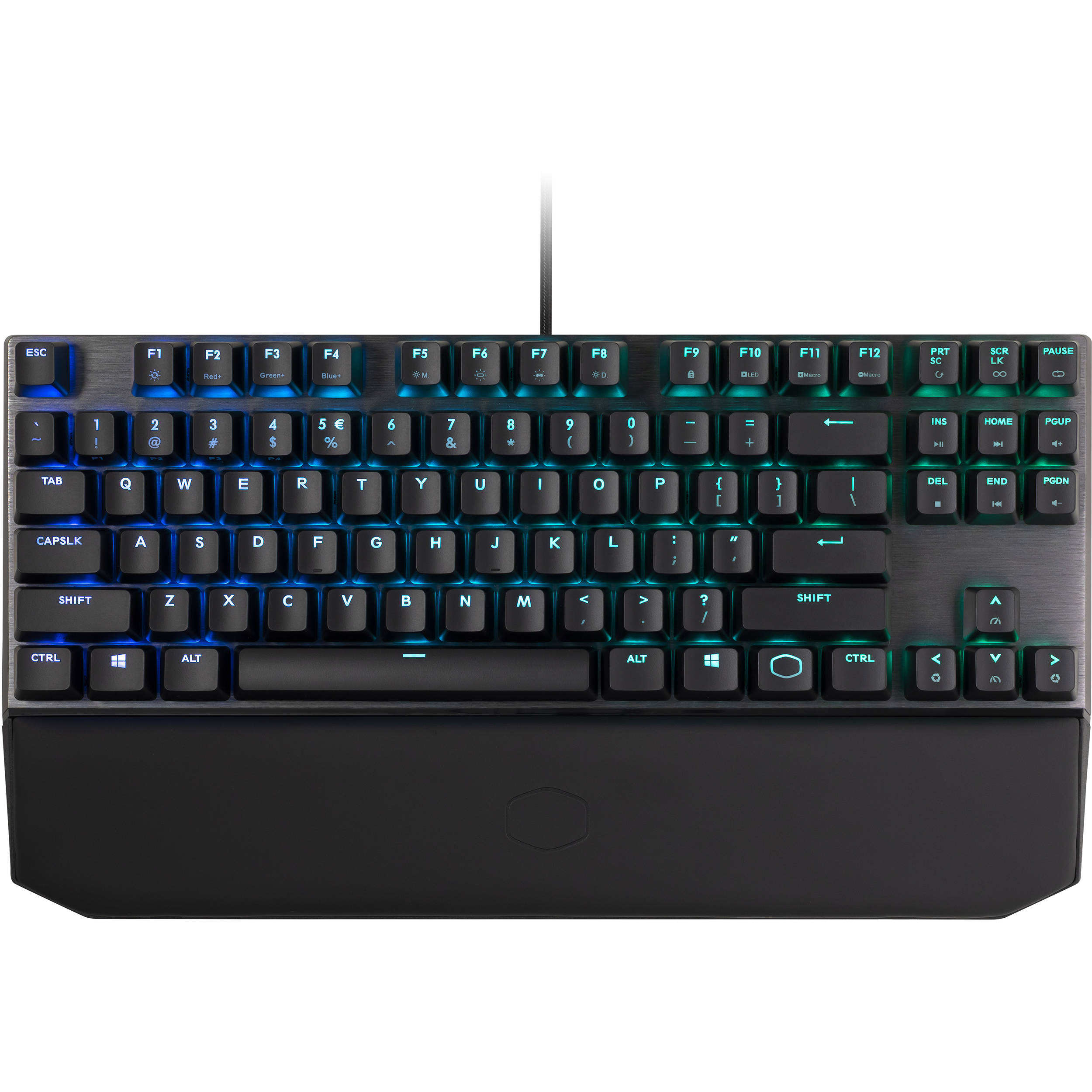 RGB Per-Key Lighting and Removable Wrist Rest Cooler Master MK730 Tenkeyless Gaming Mechanical Keyboard with Brown Switches Cherry MX