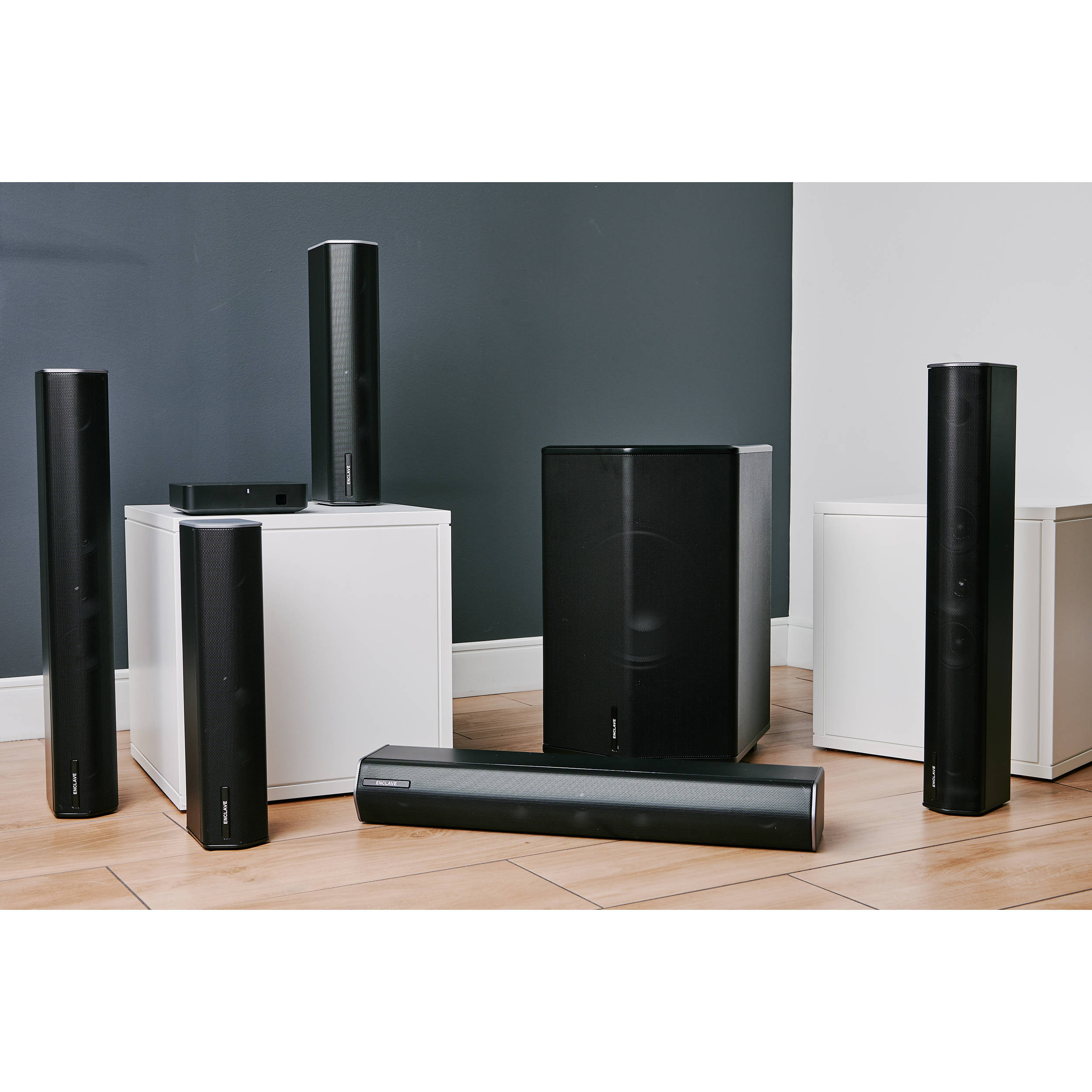 enclave audio cinehome hd 5.1 wireless audio home theater system