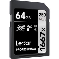 Lexar 64GB Professional 1667x UHS-II SDXC Memory Card 