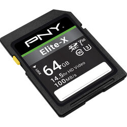 PNY 64GB Elite-X UHS-I SDXC Memory Card 
