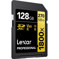Lexar 128GB Professional 1800x UHS-II SDXC Memory Card (GOLD Series, 2-Pack)