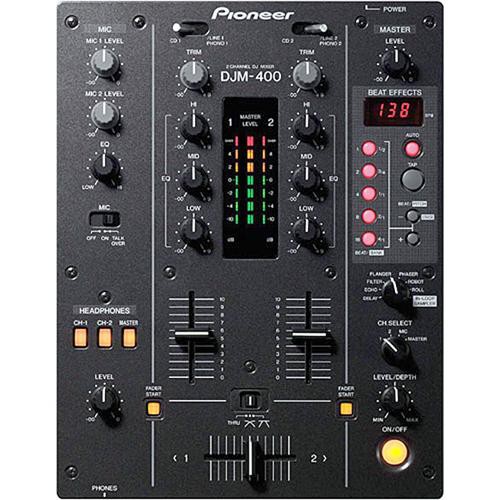 Pioneer DJM-400 Two Channel DJ Mixer and Flight Case Kit B&H