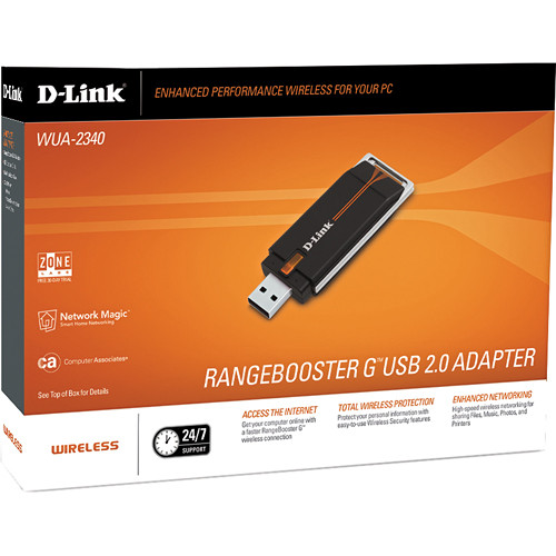 D-Link RangeBooster G USB Adapter - 108 Mbps WUA-2340 B&H Photo