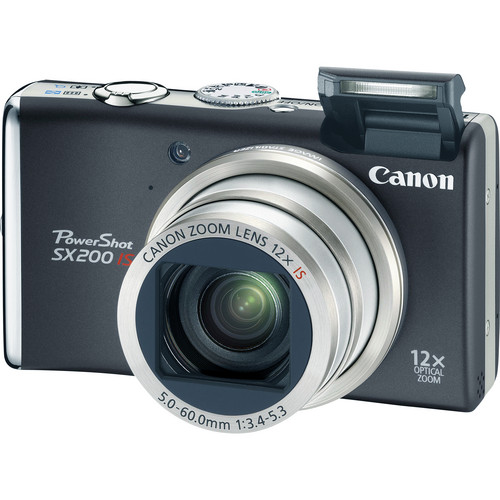 Canon PowerShot SX200 IS Digital Camera (Black) 3509B001 B&H