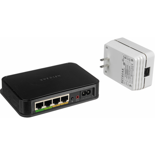 XAV1004-100NAS NetGear Powerline AV Adapter and 4-Port Ethernet Switch