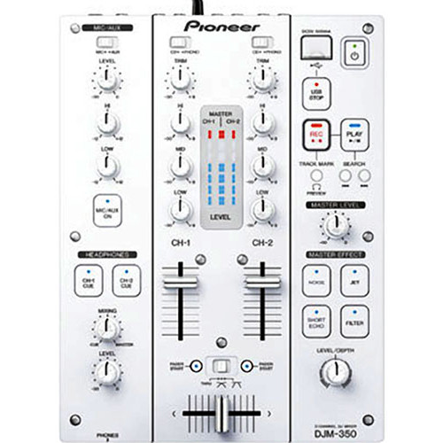 Pioneer DJM-350 2-Channel DJ Mixer (White) DJM-350-W B&H Photo