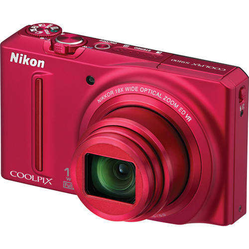 Nikon Coolpix S9100 Digital Camera (Red) 26249 B&H Photo Video