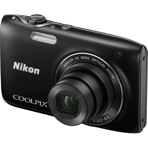 Nikon Coolpix S3100 Digital Camera (Black) 26263 B&H Photo Video