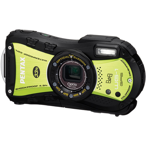 Pentax Optio WG-1 GPS Digital Camera (Yellow/Green) 16911 B&H