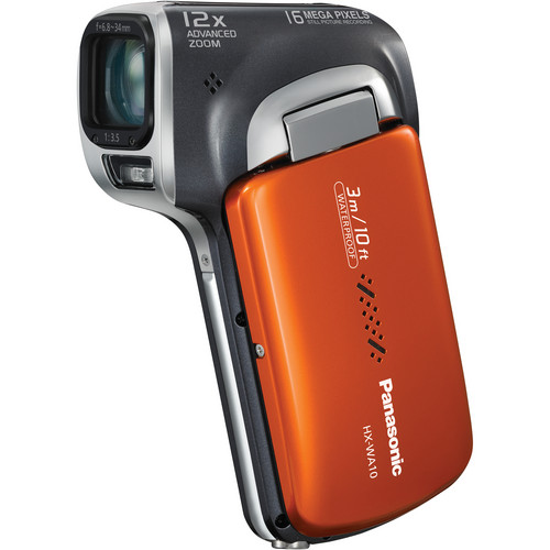 Panasonic HX-WA10 HD Waterproof Dual Camcorder (Orange) HX 