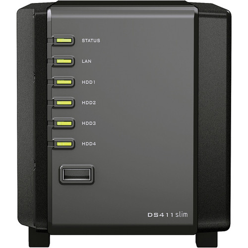 Synology DS411slim DiskStation 4-Bay NAS Server (Black)