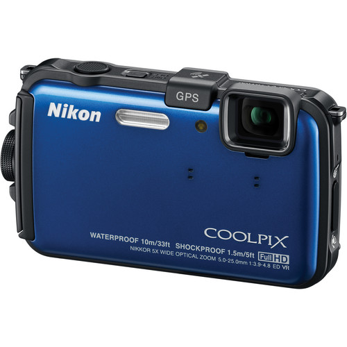 Nikon Coolpix AW100 Waterproof Digital Camera (Blue) 26292 B&H