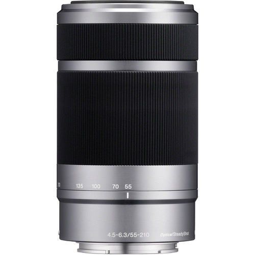 Sony E 55-210mm f/4.5-6.3 OSS Lens (Silver) SEL55210 B&H Photo