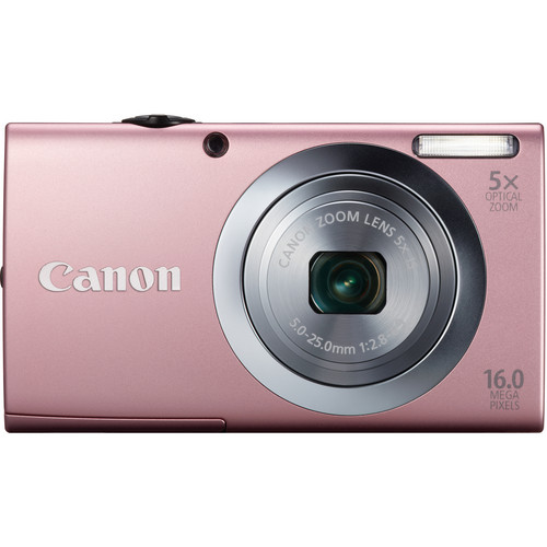 Canon PowerShot A2400 IS (Pink) 16-megapixel digital camera with 5X optical  zoom at Crutchfield