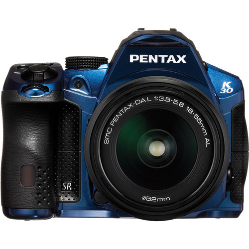 Pentax K30 DSLR Camera with 18-55mm AL Lens Kit (Blue) 15758 B&H