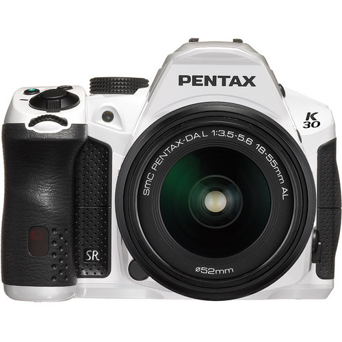 Pentax K30 DSLR Camera with 18-55mm AL Lens Kit (White) 15679