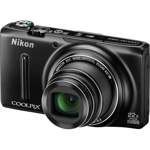 Nikon COOLPIX S9500 Digital Camera (Black) 26418 B&H Photo Video