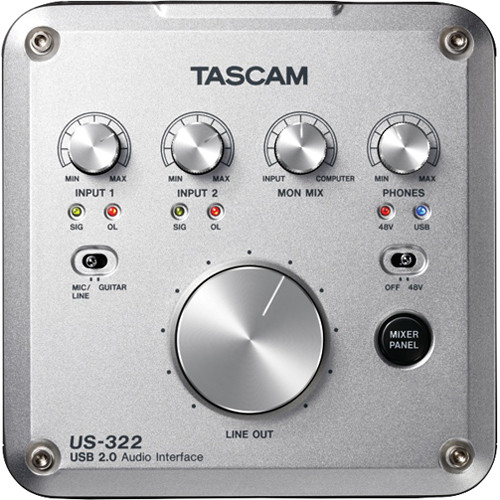 TASCAM US-322 - USB 2.0 Audio Interface with DSP Mixer US-322