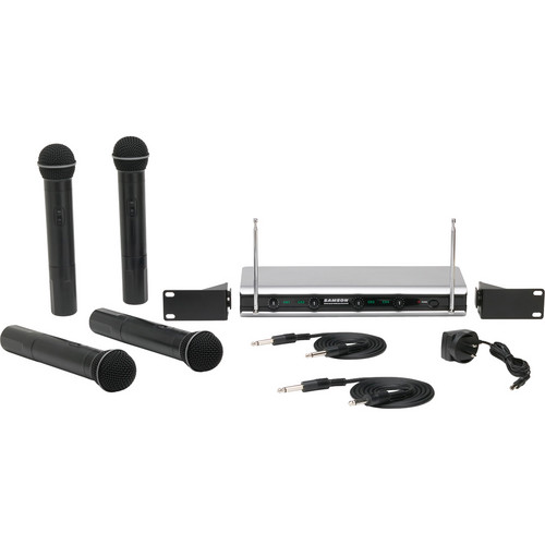 Samson Stage v466 Quad Vocal VHF Handheld Wireless SWV466SHT6B