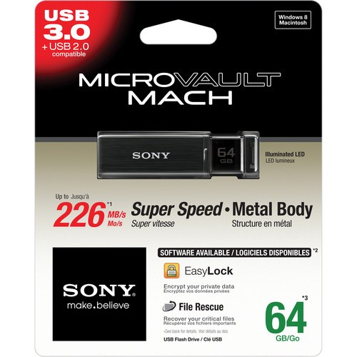 Sony 64GB MicroVault Q-Series USB Flash Drive (USM64GQX/B)