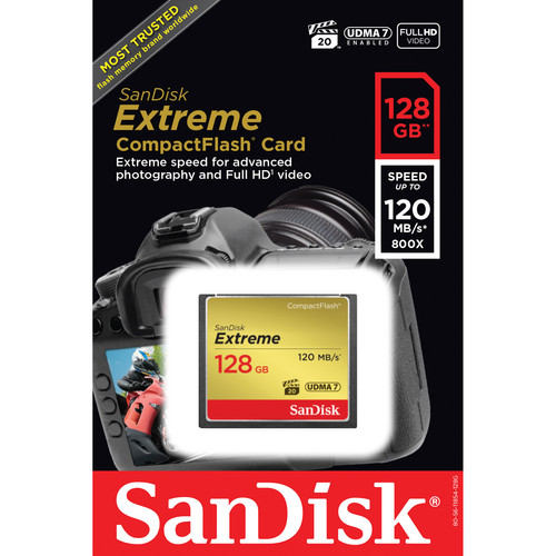 SanDisk 128GB Extreme CompactFlash Memory Card SDCFXS-128G-A46