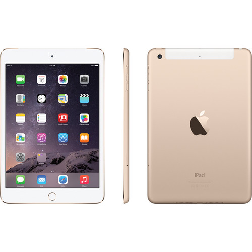 Apple 16GB iPad mini 3 (Wi-Fi + 4G LTE, Gold) MH3G2LL/A B&H