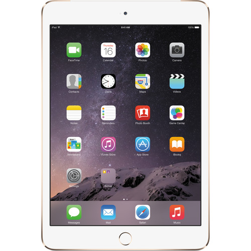 Apple 128GB iPad mini 3 (Wi-Fi + 4G LTE, Gold) MH3N2LL/A B&H