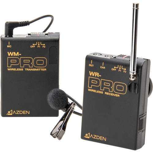 Azden WLX PRO i VHF Camera Mount Wireless Omni Lavalier Microphone System for Smartphones 169 170 MHz