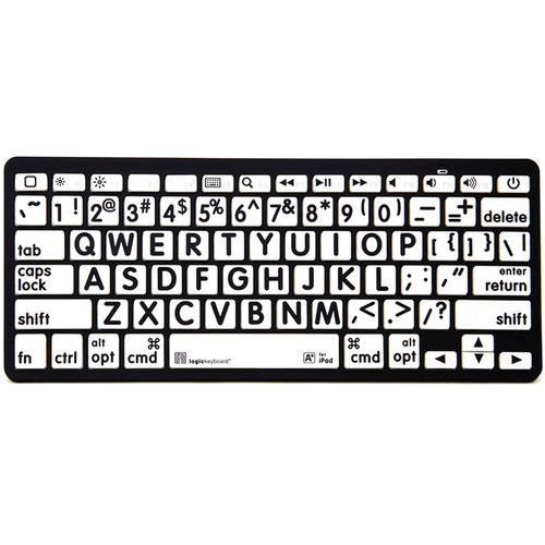 Logickeyboard Wireless for Mac and iPad with XL Print White Letters on  Black Keys • Bluetooth connectivity • Light Form Factor with 78 Keys •